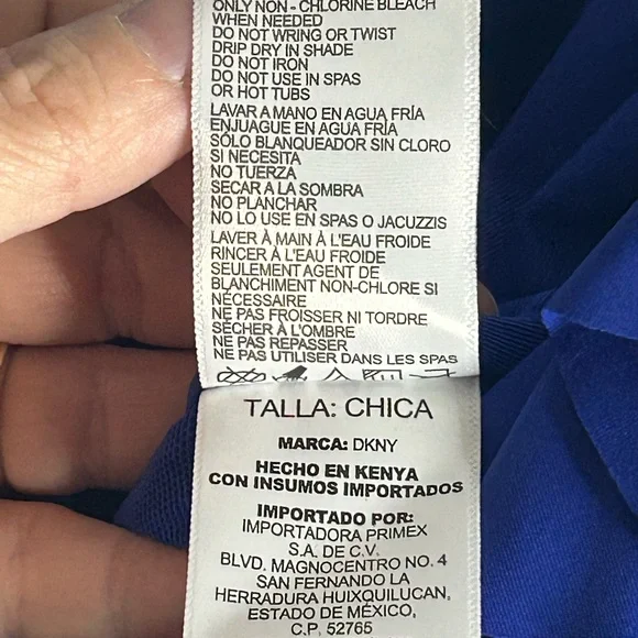 DKNY Blue Ruffle One Piece Swimsuit Ruched Tummy Control Size Small NWT - Picture 5 of 6